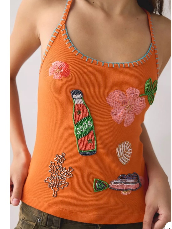 Urban Outfitters Tops - Urban Outfitters Sequined Racer Back Tank Top